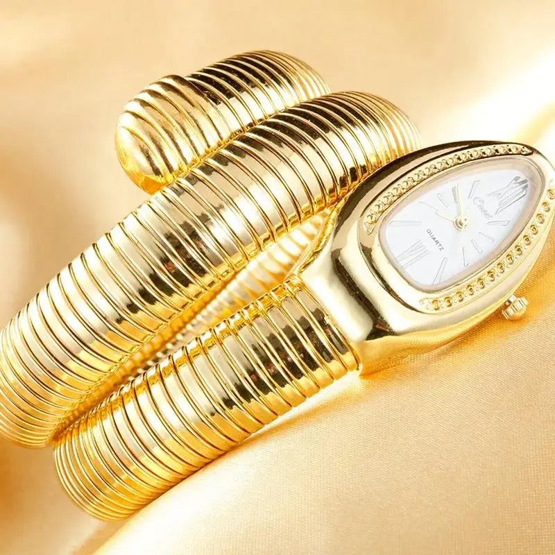 Luxury Women’s Quartz Watch Gold Stainless Steel Wristwatch