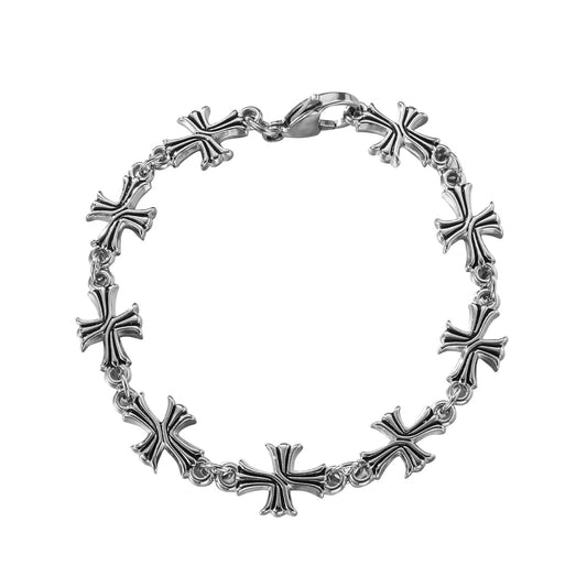Punk Rock HipHop Trend Stainless Steel Charm High Quality Gothic Vintage Crosses Necklaces Bracelet For Men Women Girls Jewelry