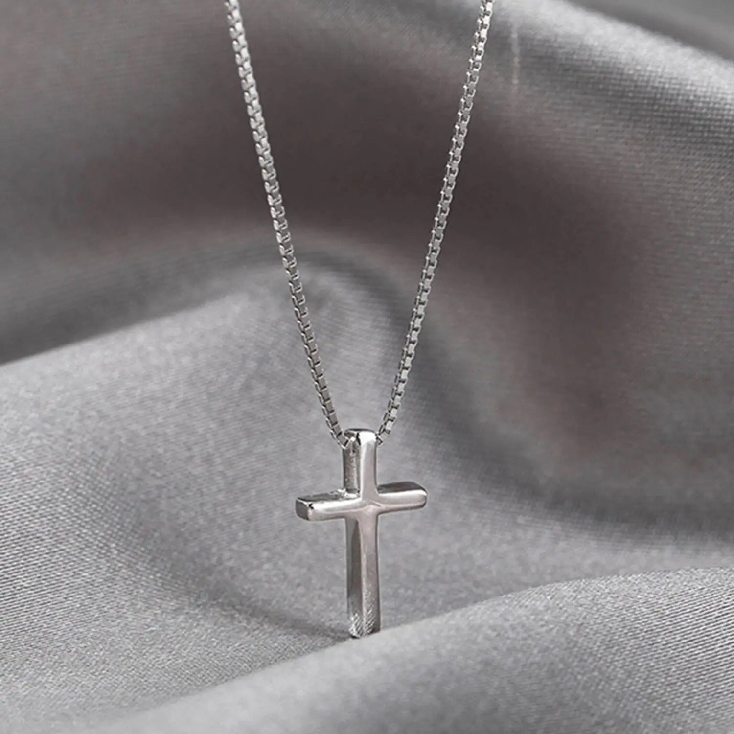 1pc Minimalist Style Silvery Cross Pendant Necklace Exquisite Holiday Party Commemorative Gift Anniversary Party Jewelry Gifts