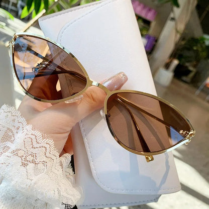 Trendy Cat Eye Sunglasses for Women Vintage Designer Luxury Glasses
