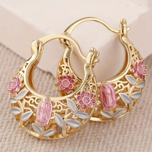 Elegant Vintage Carved Hollow Hoop Earrings Delicate Jewelry for Women’s Holidays and Weddings