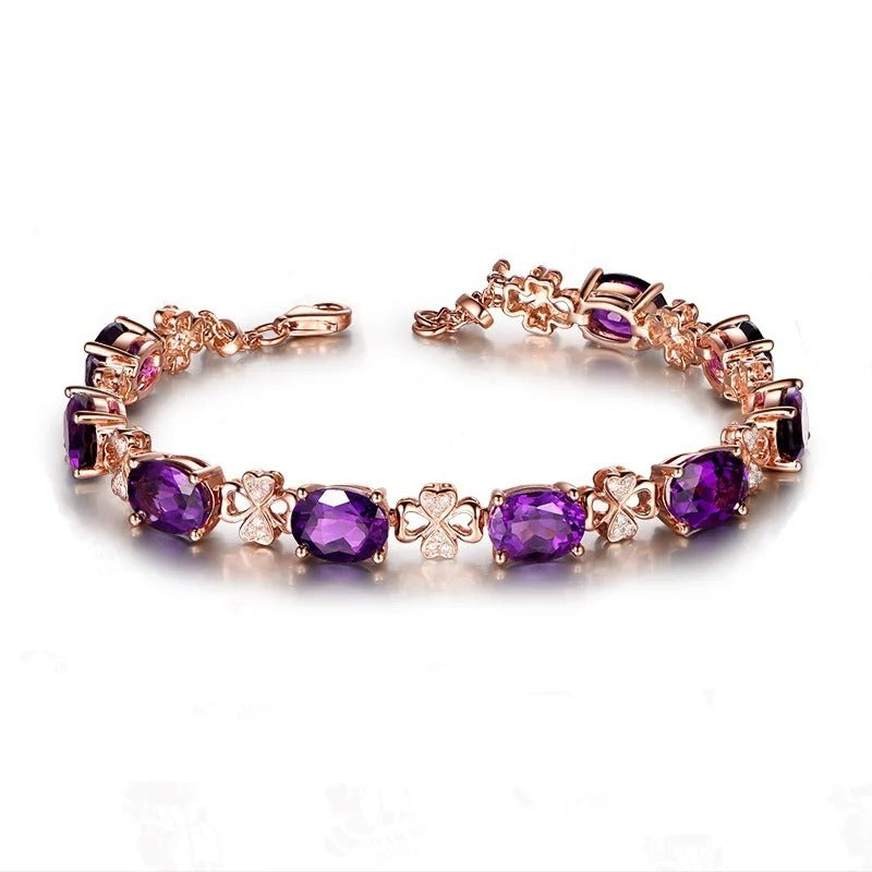 Natural bracelet for women alloy fashion simple 18 k gold real gold Metal love Valentine's Day gift jewelry