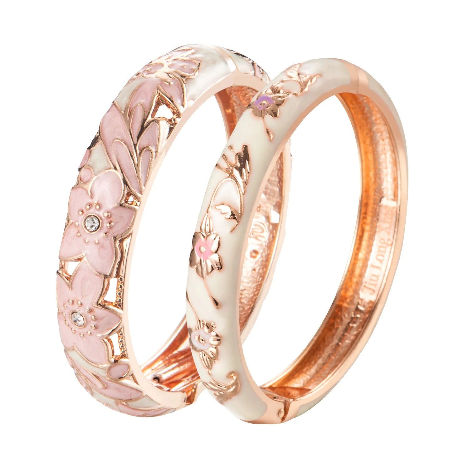 Bangle For Women Double Enamel Bangle Set  Women's Jewelry Accessories Indian Style Dubai Trendy Metal Bracelet On Hand