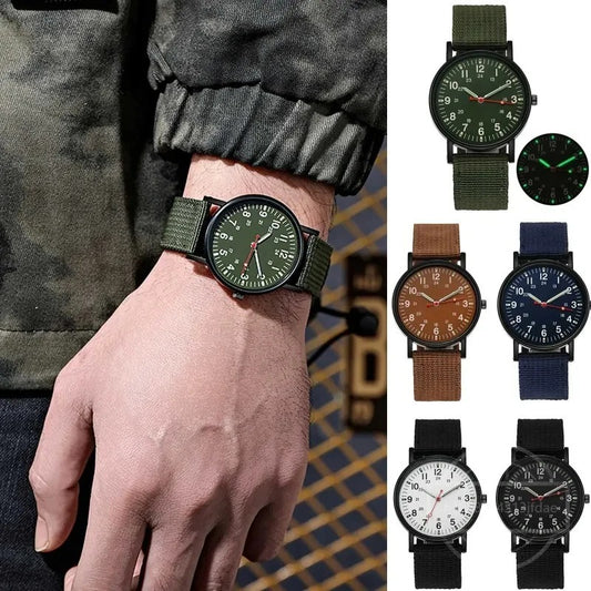 Simple Quartz Wrist Watch Round Dial Soft Wristband Lightweight Slim Nylon Luminous Men Quartz Wrist Watch Men Watch