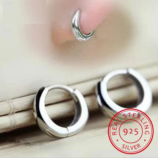 925 Sterling Silver Huggies Hoop Earrings for Women & Men
