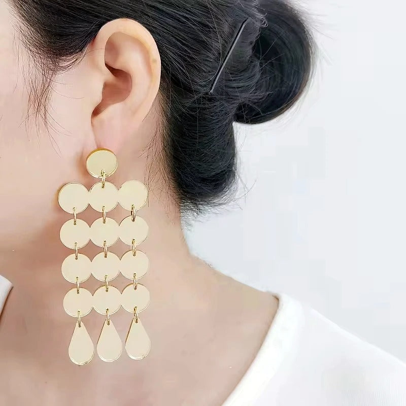 Big Dots Mirror Drop Earrings for Women