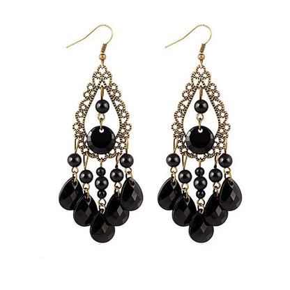 European American Ethnic Style Hollow Drop Earrings Women