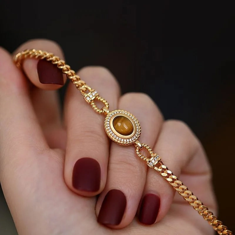 Women's Tiger Eye Bracelet Fashion Stainless Steel Charm Jewelry