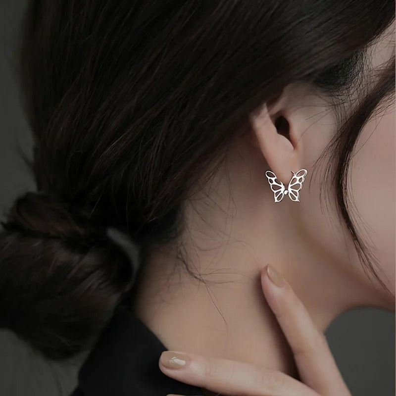 1 Pair Sterling Silver Butterfly Earrings For Women New Trendy Female Earring Party Jewelry