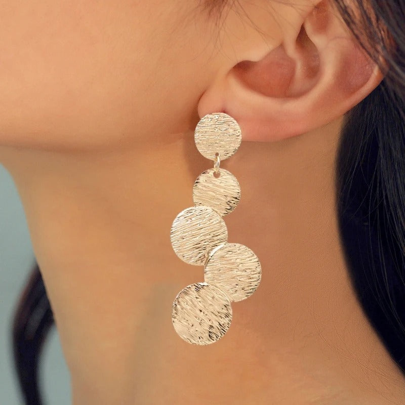 European Irregular Drop Earrings Women Multi-Layer Round Jewelry
