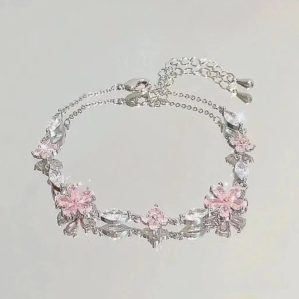 Shiny Cherry Blossom Bracelet for Women & Girls Moon Bow Style