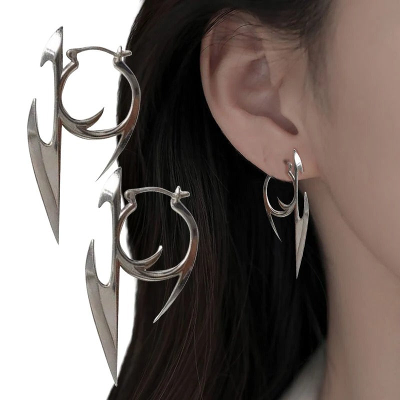 Cyberpunk Darts Shape Ear Pendants Gothic Earrings Unisex Jewelry