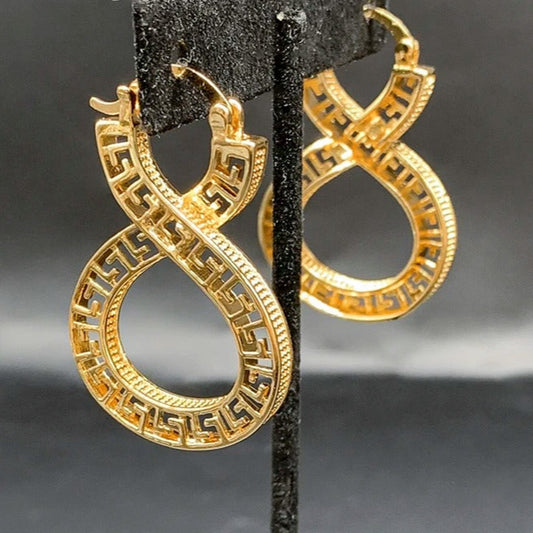 Hollow Copper Drop Earrings Gold Plated Women Wedding Jewelry