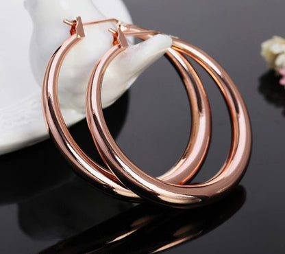 Silver Rose Gold Hoop Earrings For Women Girls Fashion Jewelry