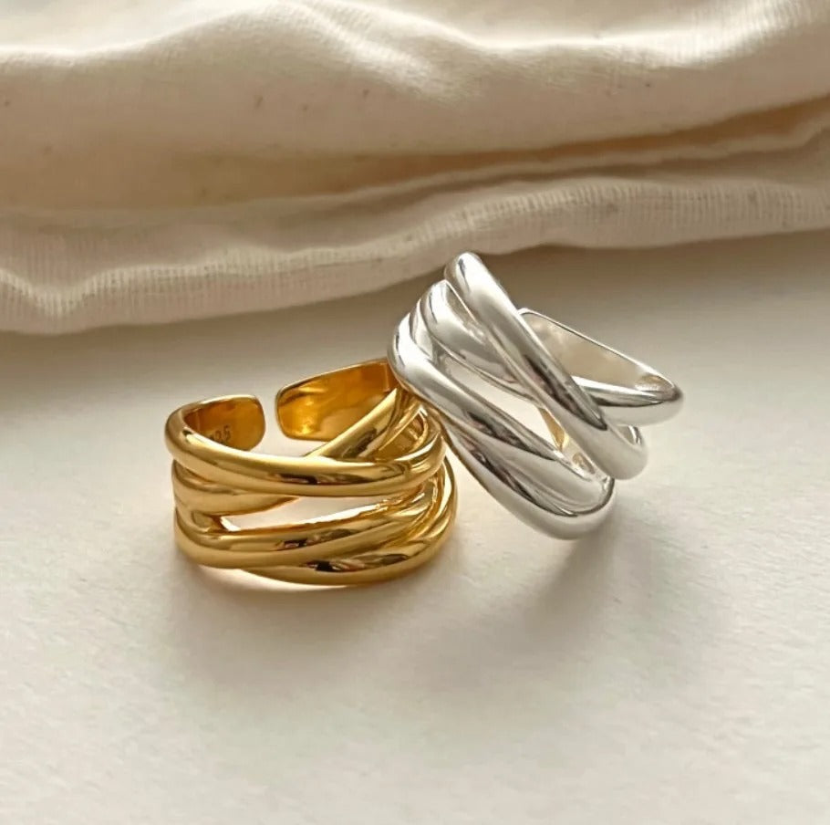 Rings for Women Fashion Geometric Handmade Irregular  Gold Ring Party Christmas Gift