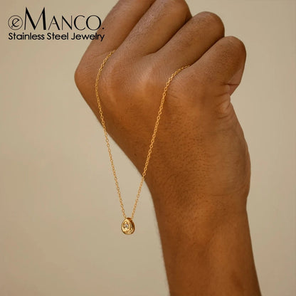 eManco Gold Plated Water Drop Pendant Necklace for Women