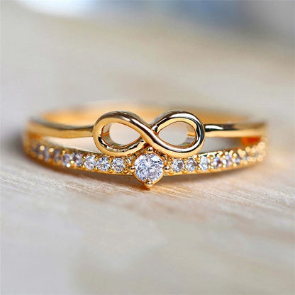 Chic Bow CZ Infinity Ring – Women’s Fashion Finger Jewelry