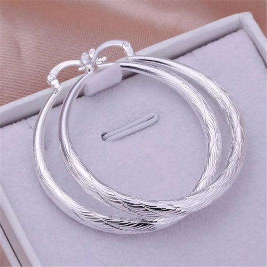NEW ARRIVE Hot Sale Silver Earring Jewelry Plated Women Lady Retro Hook Wedding Party Best Gift