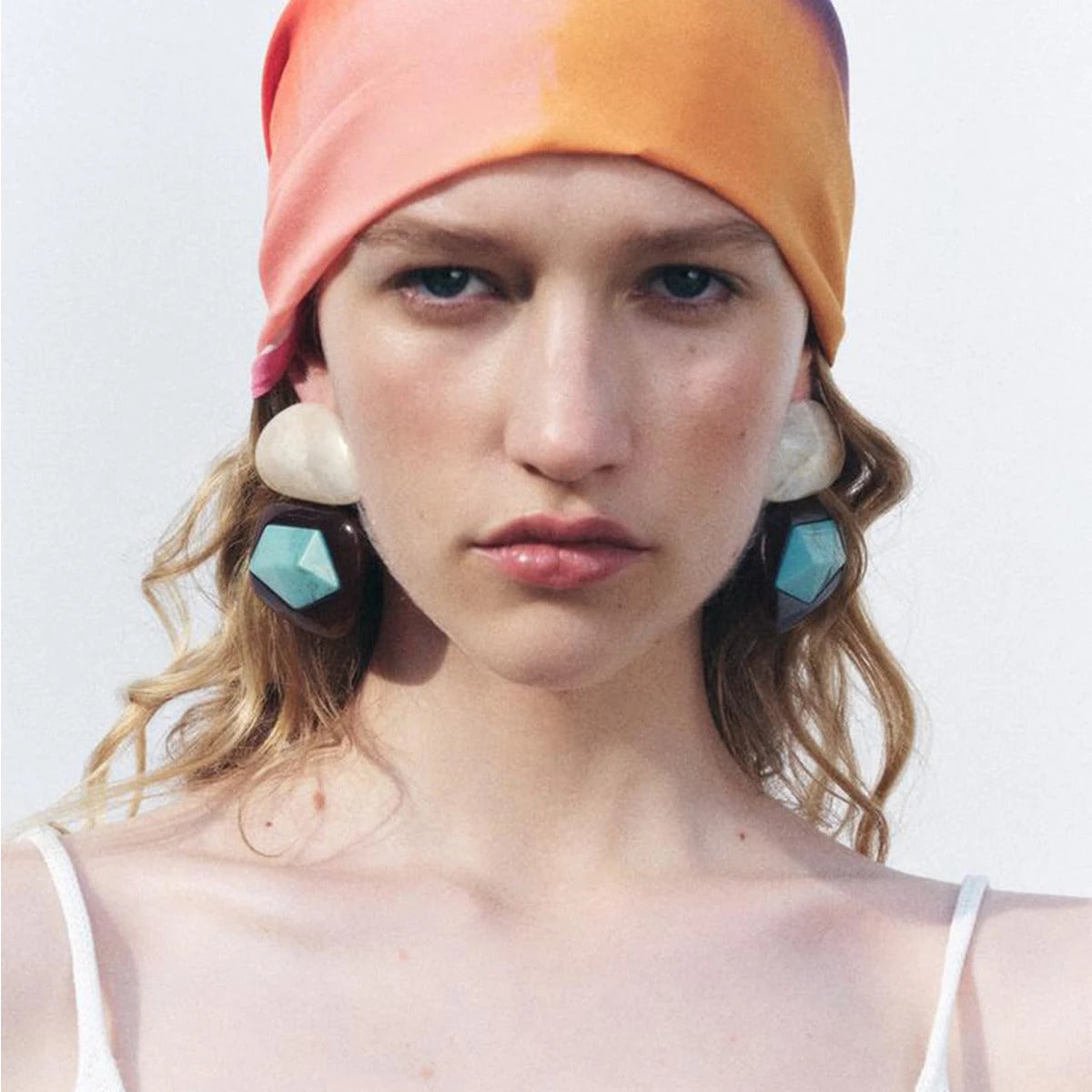 Vintage Turquoise Geometric Drop Earrings for Women