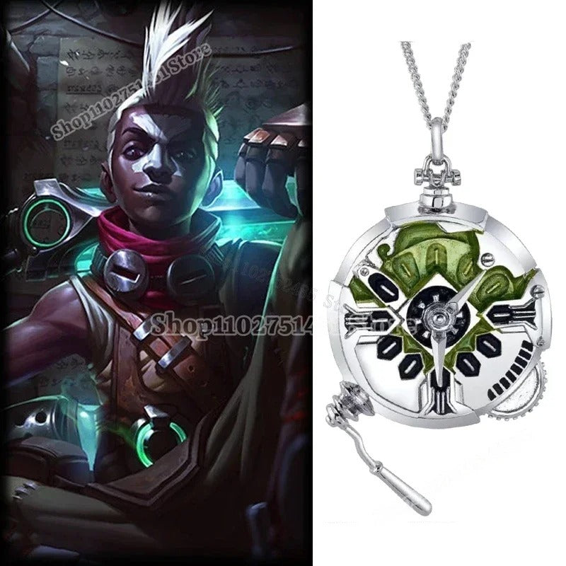 Arcane Ekko‘s Watch Shape Necklace New Cartoon Anime Movie Arcane 2 Jinx Pendants Fashion Game Jewelry Charms Accessories Gift