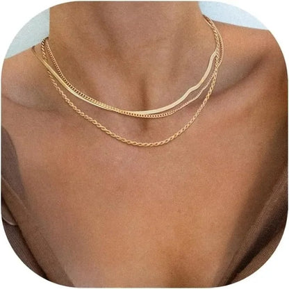 Elegant Gold & Silver Plated Snake Chain Necklace Stylish Jewelry Gift for Women