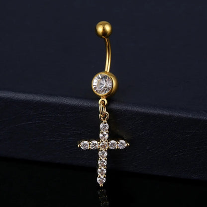 White Zircon Belly Ring Summer Beach Bikini Accessory