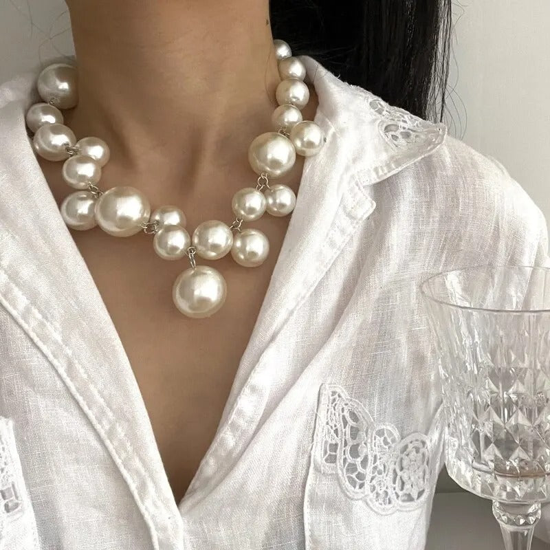 Elegant Imitation Pearl Choker Necklace Women’s Party & Wedding Jewelry