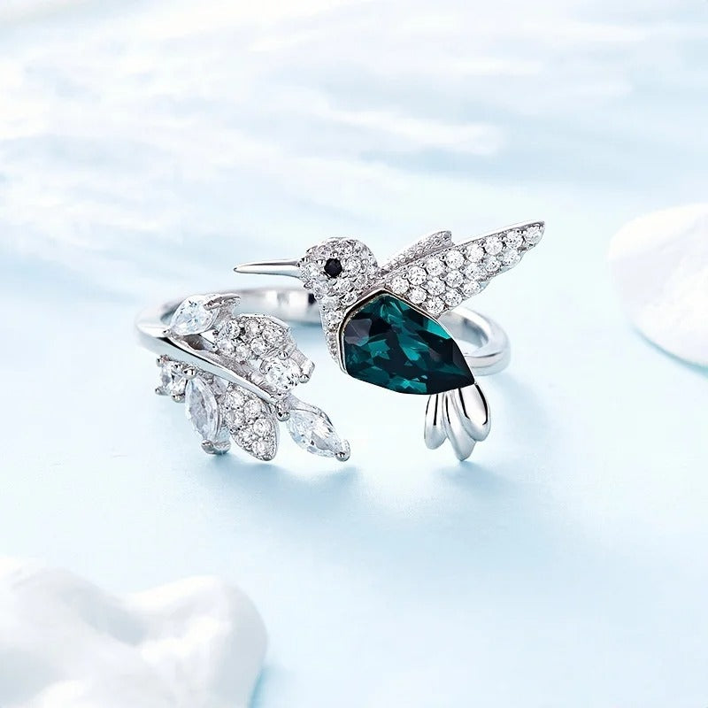 Green Hummingbird Adjustable Ring Trendy Fashion Jewelry for Women