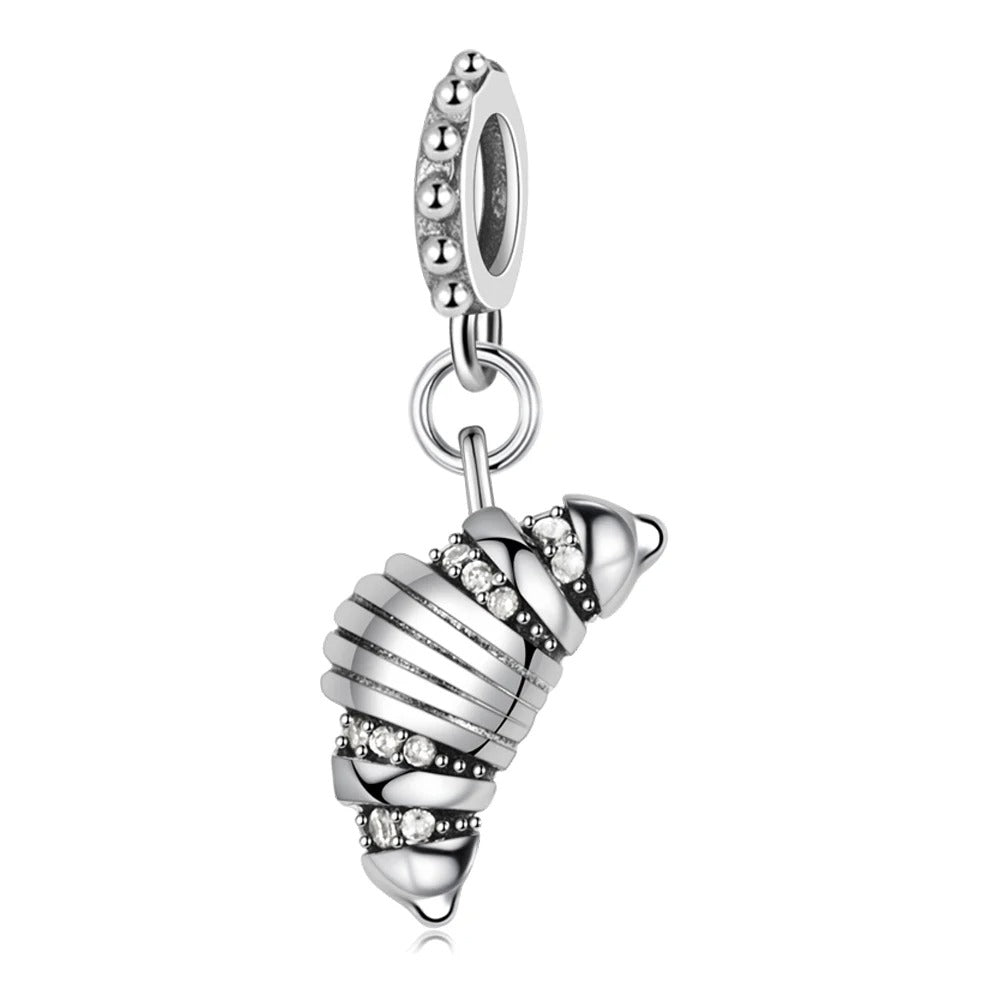Pan Charms Original Croissant Dangle Charm Bracelet Pendant Jewelry