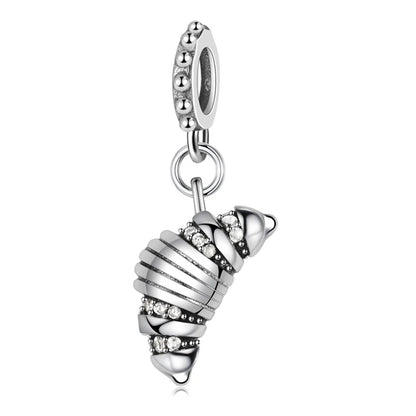 Pan Charms Original Croissant Dangle Charm Bracelet Pendant Jewelry