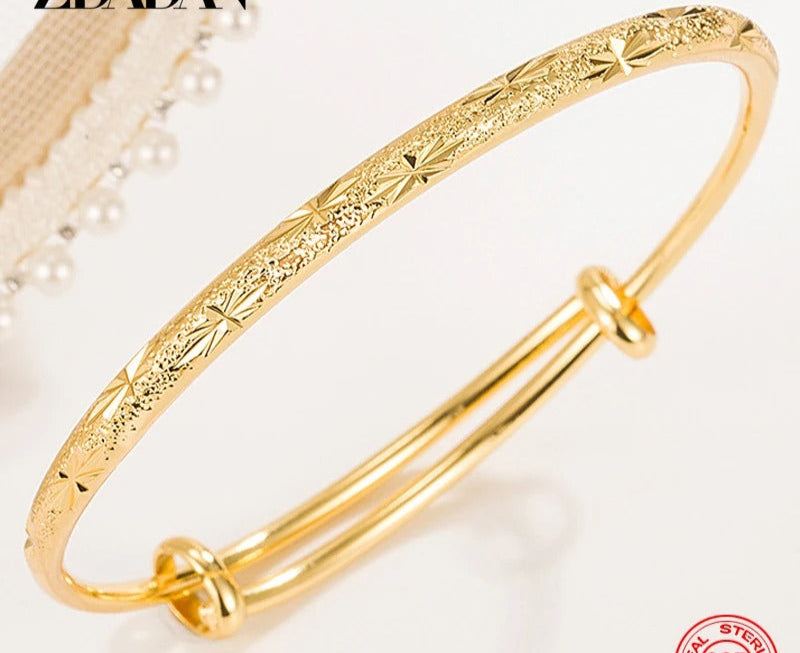 Silver Gold Simple Adjustable Bracelet Bangle For Women Wedding Fashion Jewelry
