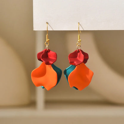Petals Long Tassel Dangle Earrings For Women Romantic Sweet Multicolor Acrylic Luxury Wedding Party Fashion Jewelry Accessories