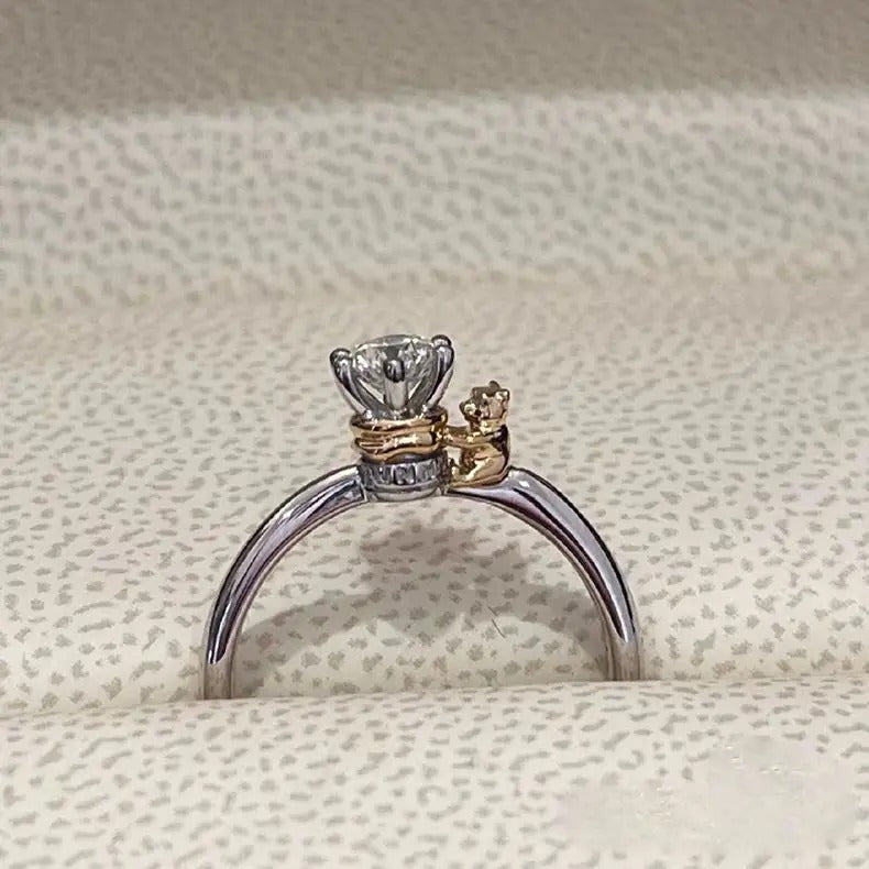 Cartoon Character Winnie The Pooh Crystal Rings Adjustable Copper Ring Fashion Students Anime Peripheral Birthday Accessories