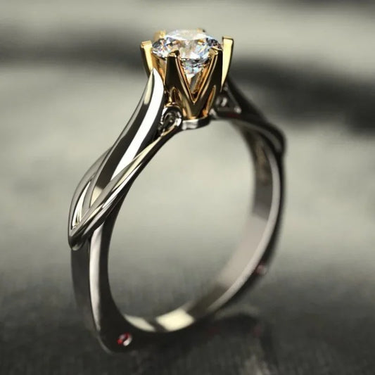 Women’s 18K Gold Ring Moissanite Gemstone Couples Wedding Jewelry