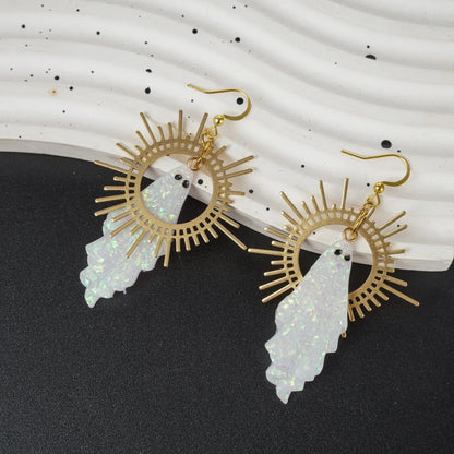 Gothic Sun & Star Ghost Halloween Resin Earrings Punk Women Gift