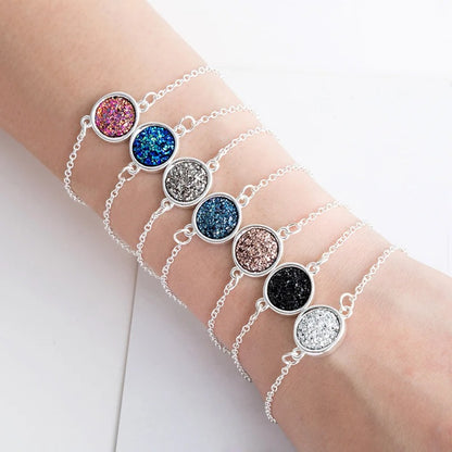 Stainless Steel Charm Bracelet Women Rhinestone Linked Chain