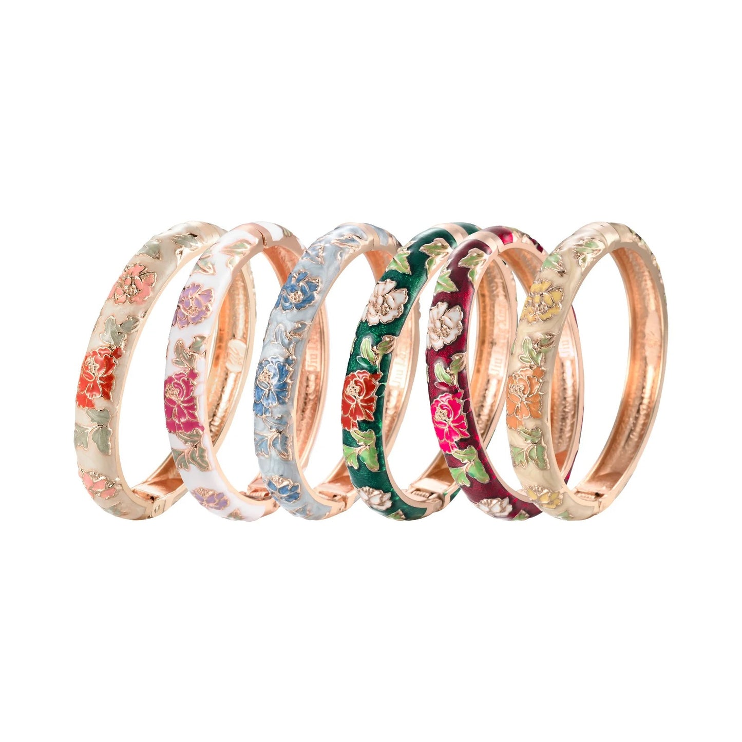 Women’s Enameled Flower Bracelet African Indian Chinese Jewelry