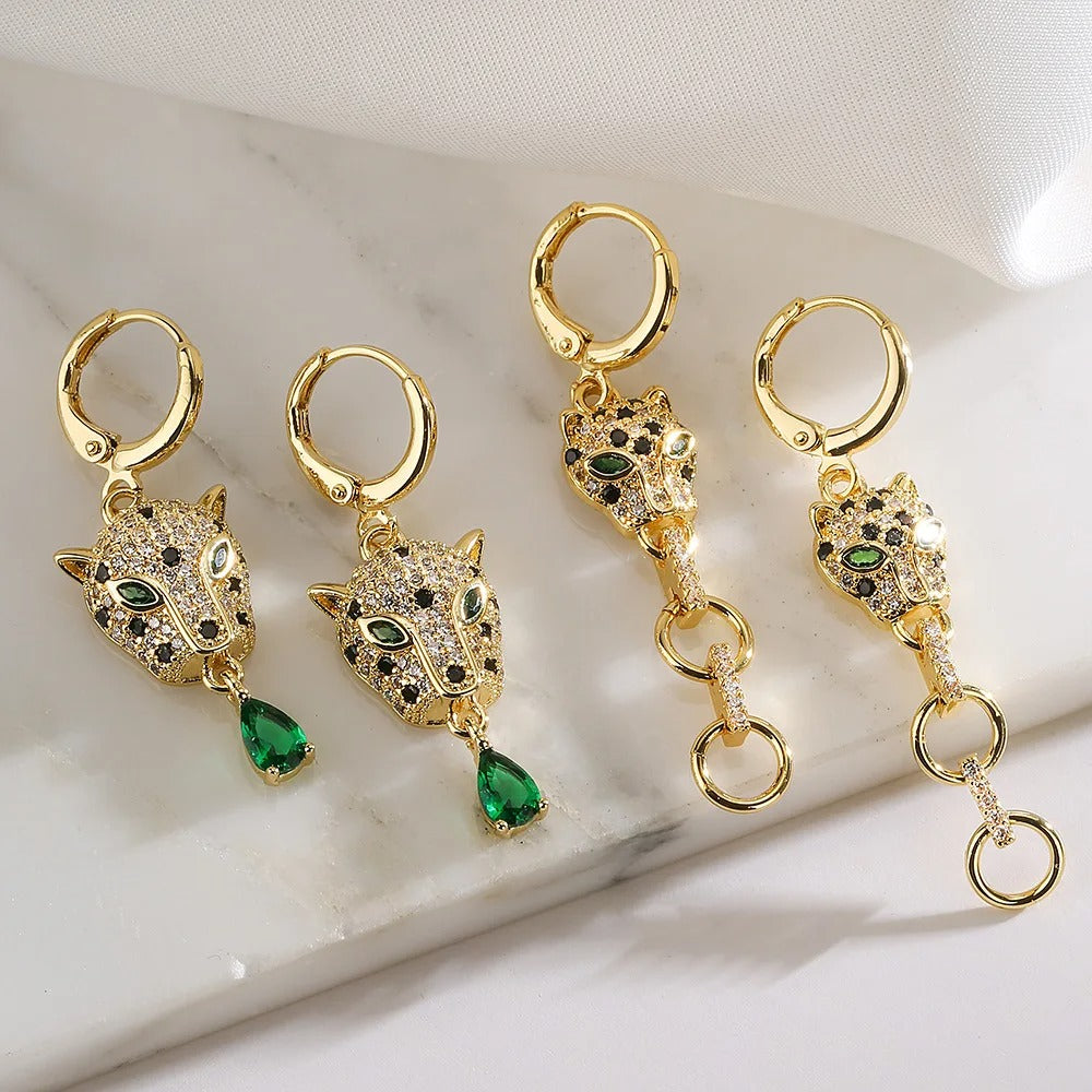 High Quality Leopard Pendant Drop Earrings Women Jewelry