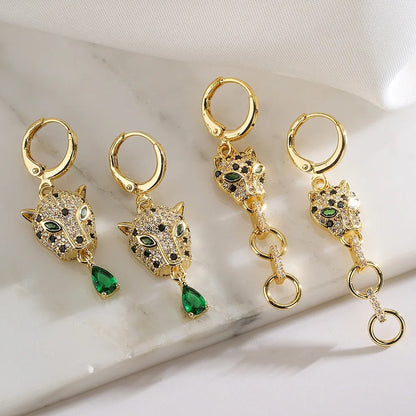 High Quality Leopard Pendant Drop Earrings Women Jewelry