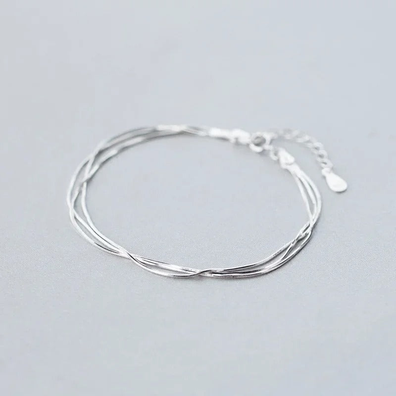 925 Silver Layer Bracelet Women Hot Fashion Korean Jewelry