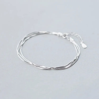 925 Silver Layer Bracelet Women Hot Fashion Korean Jewelry