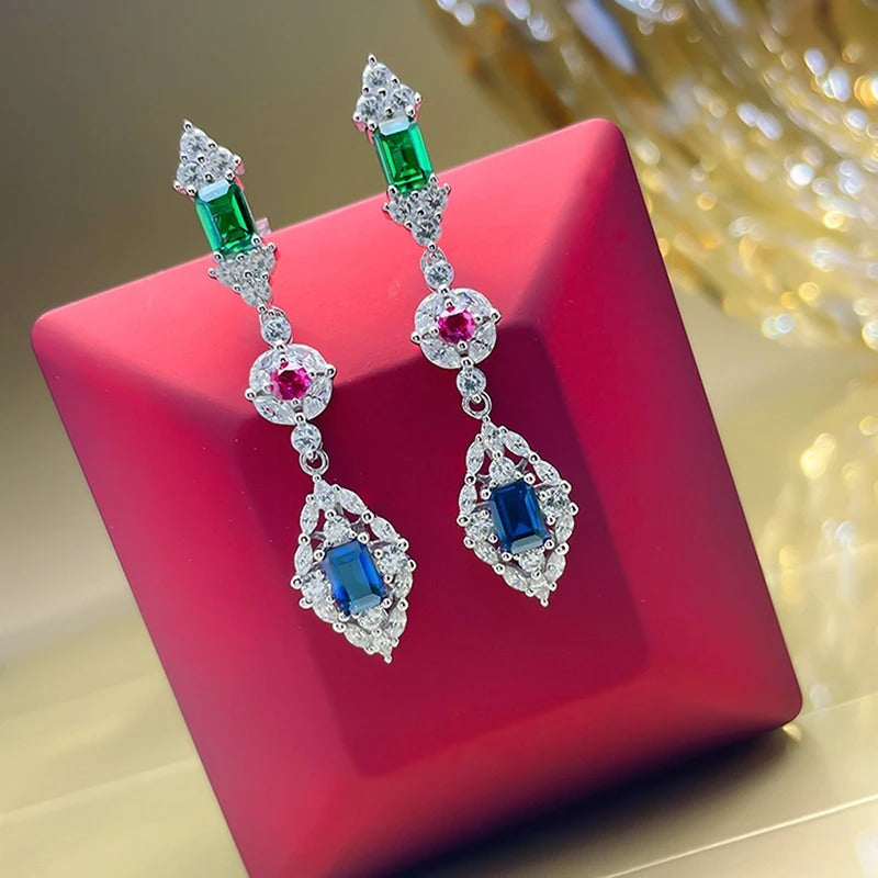 Exquisite CZ Dangle Earrings Trendy Jewelry for Women