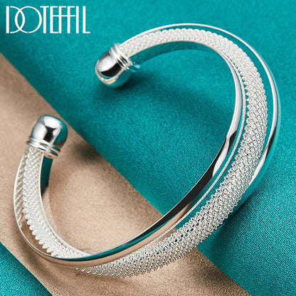 Women’s & Men’s Silver Bangle Elegant 925 Sterling Smooth Bracelet