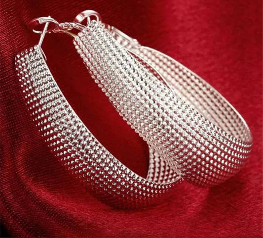 Silver Hoop Earrings for Women Wedding & Party Jewelry