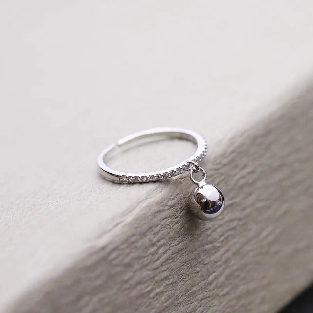 Geometric Bell Zircon Ring 925 Sterling Silver Women Jewelry