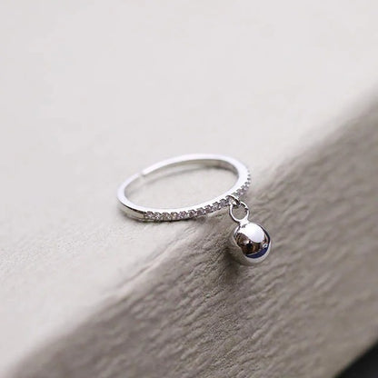 Geometric Bell Zircon Ring 925 Sterling Silver Women Jewelry