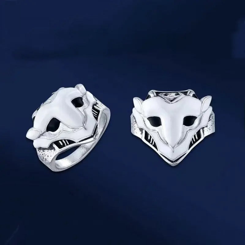 Cartoon Anime Arcane Jinx Ekko's Finger Ring Men Women Fashion Facemask Shape Rings Jewelry Accessories Adjustable Gifts