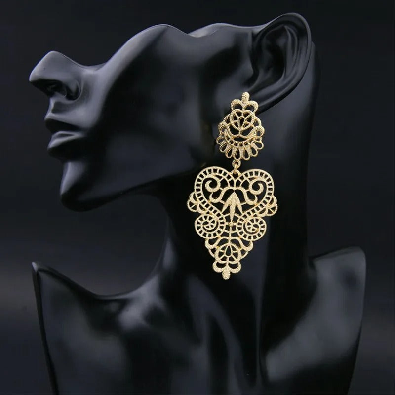 Exaggerated Boho Leaf Flower Earrings Women’s Statement Jewelry Gift