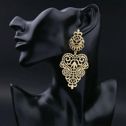 Exaggerated Boho Leaf Flower Earrings Women’s Statement Jewelry Gift