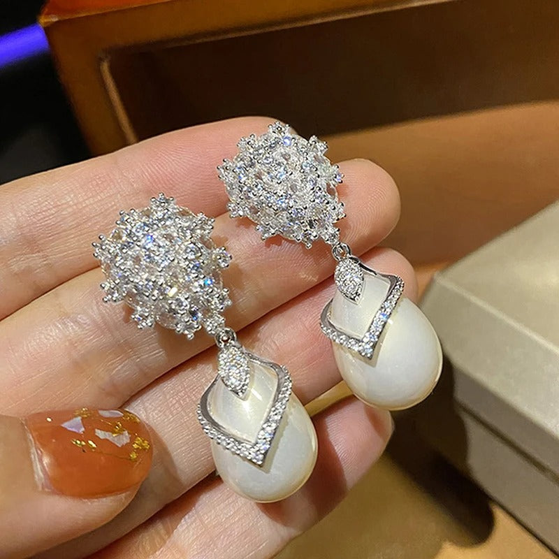 Gorgeous Pearl Drop Earrings Women Bridal Wedding Party Accessories